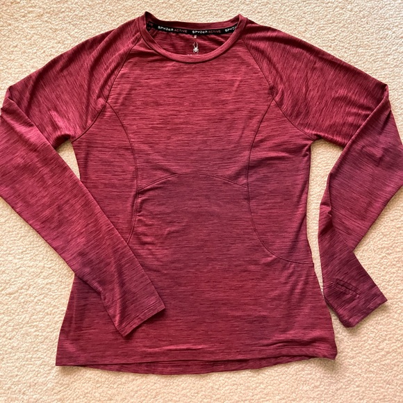 SPYDER ACTIVE — Stylish Maroon Long Sleeve Top 
Like New - Picture 3 of 6